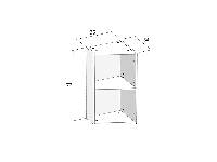 Корпус скошенный навесной 36*34*72