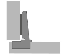 Петля intermat 9944,угол 125гр,чашка th42 d35, накладная, b12,5 1058545 Hettich