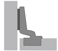 9046545 Петля Hettich, Intermat 9943-T42-K0 д/вкладных дверей с обратной пружиной д/системы Push-to-open, открывание 110А
