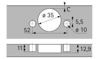 Петля sensys 8639i, угол корпуса w45, угол 95°, чашка th53 d35, вкладная, b-25 9088038 Hettich
