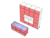 Кухня с островком, фасад  матовый, серый/кашемир